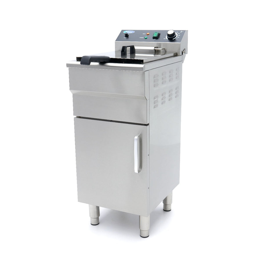 Friteuse - 16 L - 1 panier - avec robinet de vidange et support - 230V