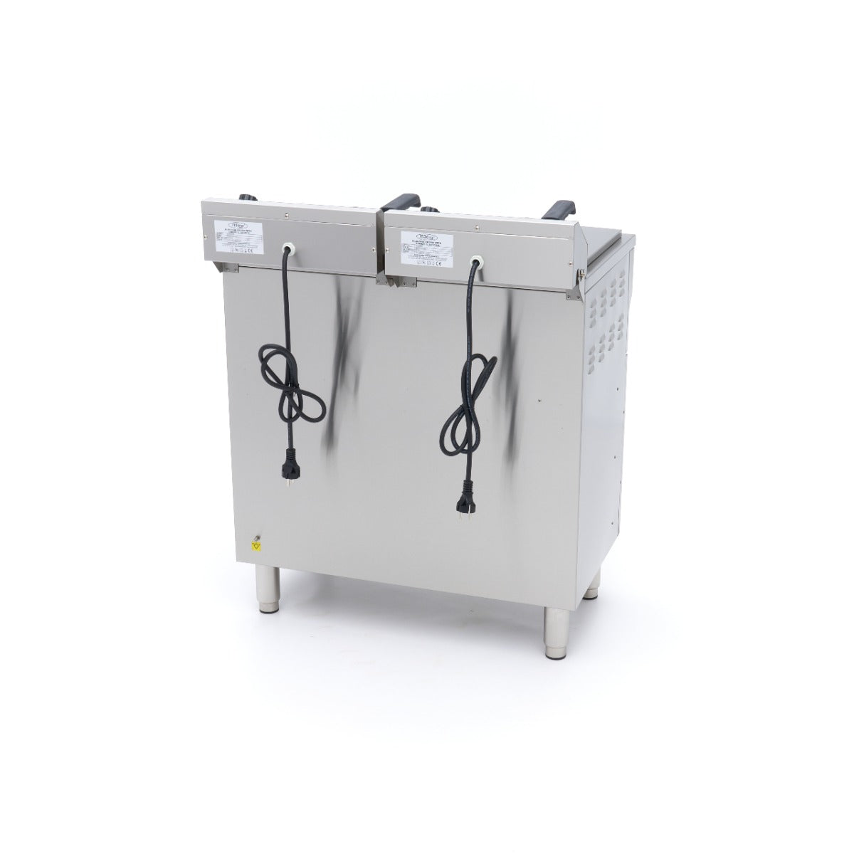 Friteuse Maxima 2 x 16 L avec 2 paniers, robinet de vidange et support, électrique 230V, pour cuisine professionnelle