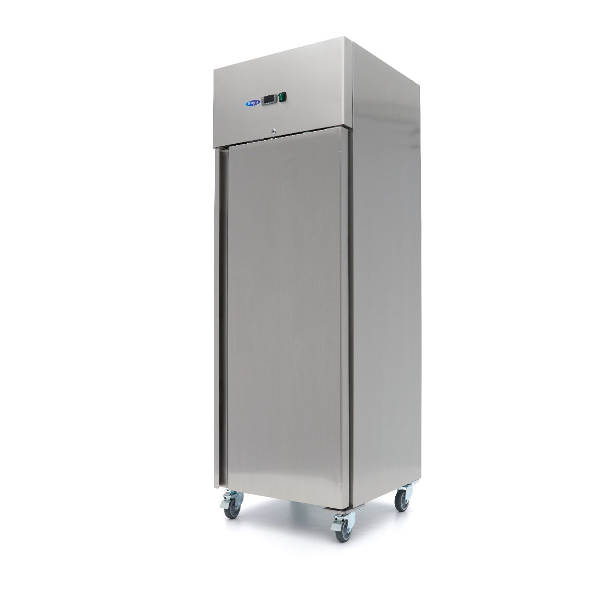 Réfrigérateur - 400 L - 3 étagères réglables (1/1 GN) - acier inoxydable - sur roulettes