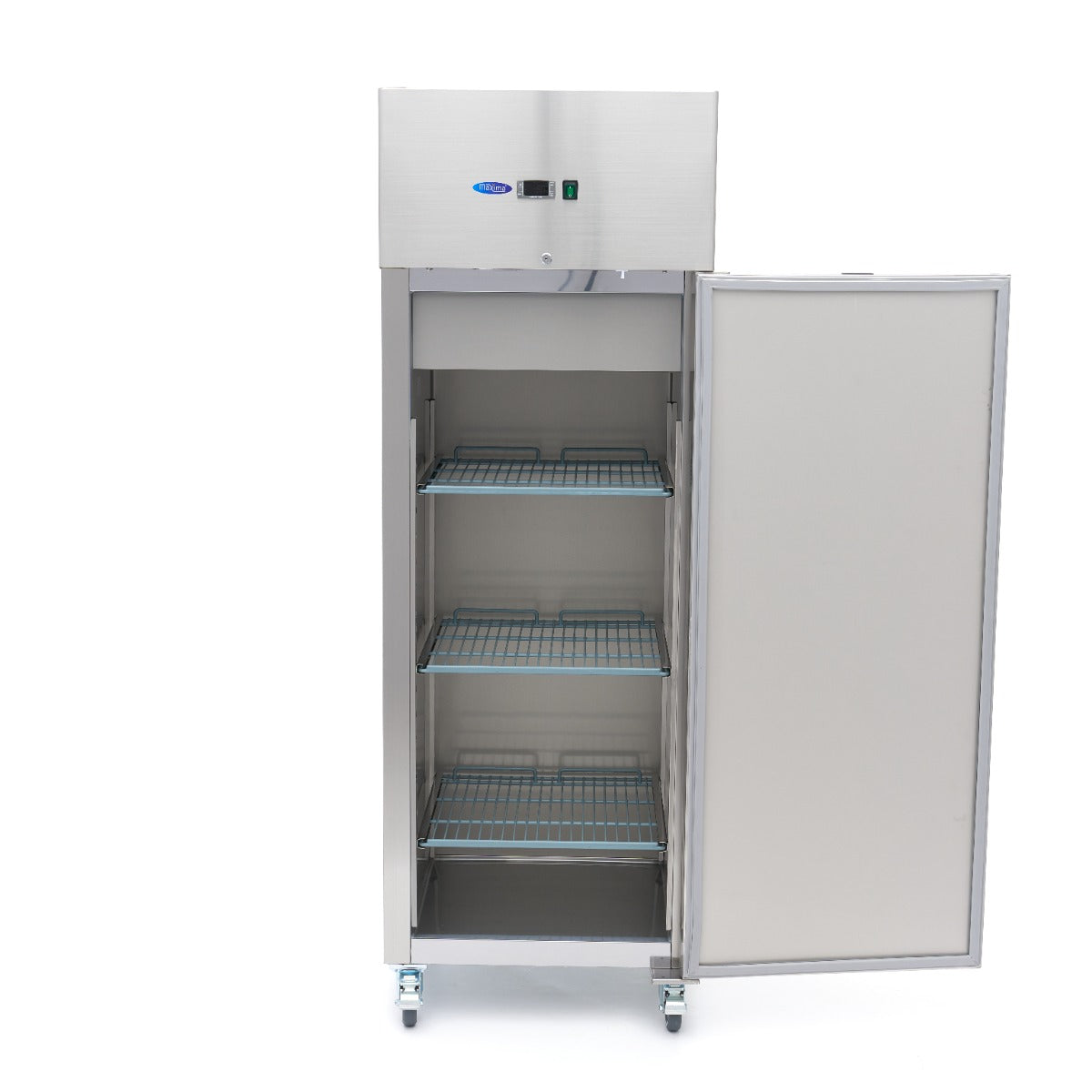 Réfrigérateur - 400 L - 3 étagères réglables (1/1 GN) - acier inoxydable - sur roulettes