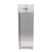 Réfrigérateur - 400 L - 3 étagères réglables (1/1 GN) - acier inoxydable - sur roulettes