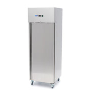 Réfrigérateur - 400 L - 3 étagères réglables (1/1 GN) - acier inoxydable - sur roulettes