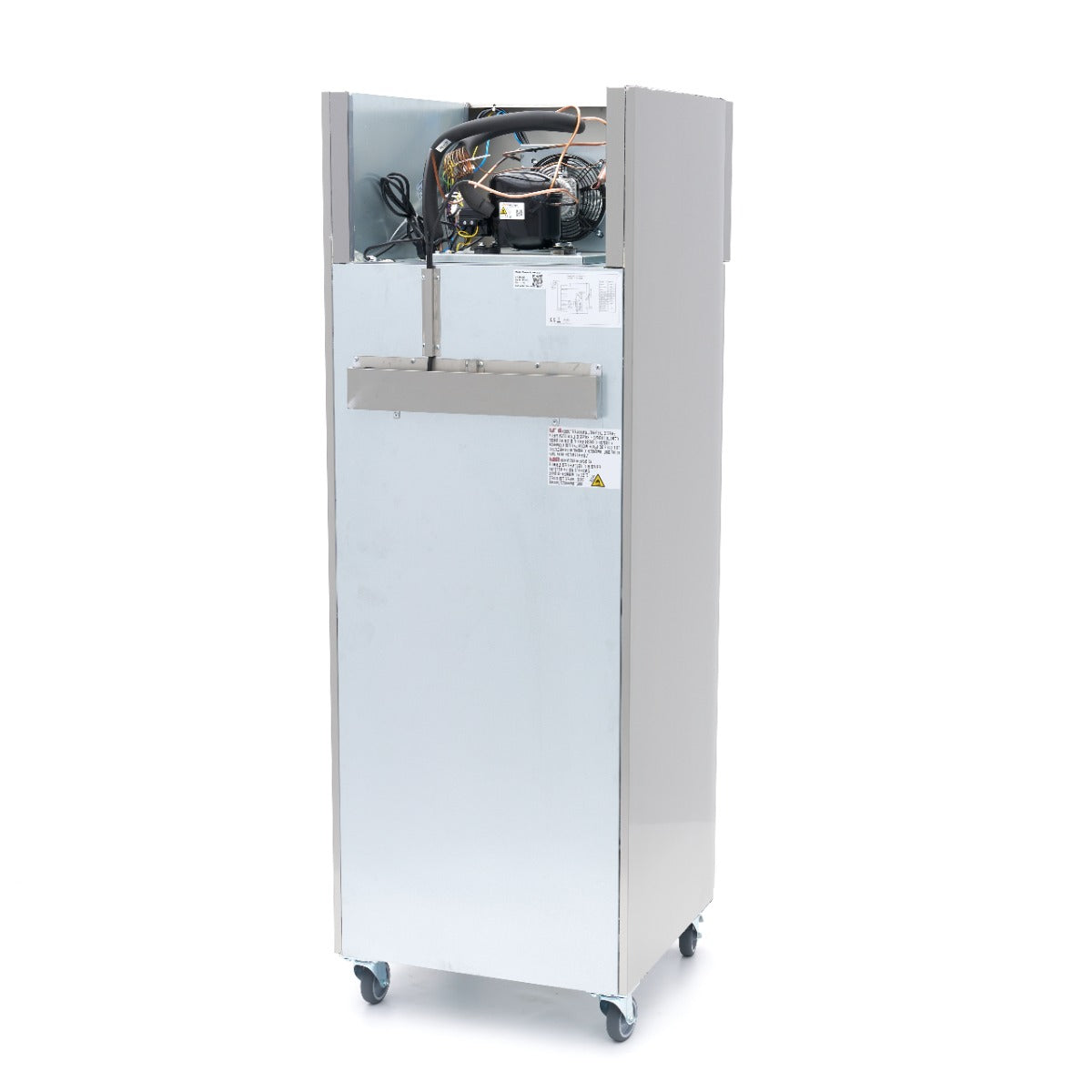 Réfrigérateur - 400 L - 3 étagères réglables (1/1 GN) - acier inoxydable - sur roulettes