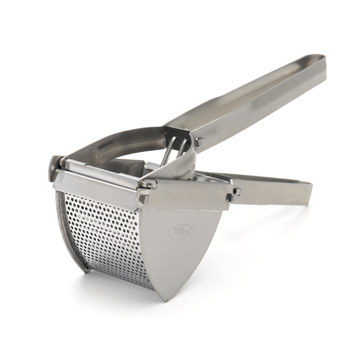 Presse-purée manuel Maxima en inox pour écraser les pommes de terre et légumes, accessoire de cuisine robuste.