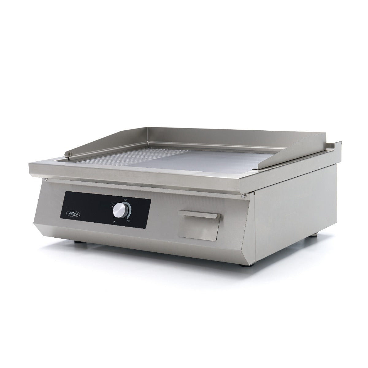 Fourchette de cuisson à induction Maxima 700, plancha double avec surface lisse et rainurée, 5000 W, haute performance.