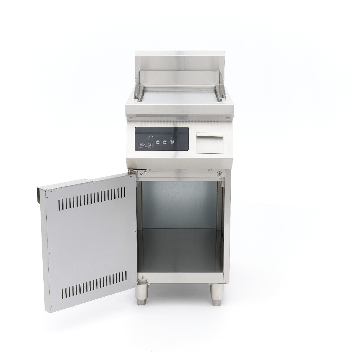Fourchette de cuisson à induction Maxima 700, plancha à induction lisse de 700 W avec support, surface simple et puissante.