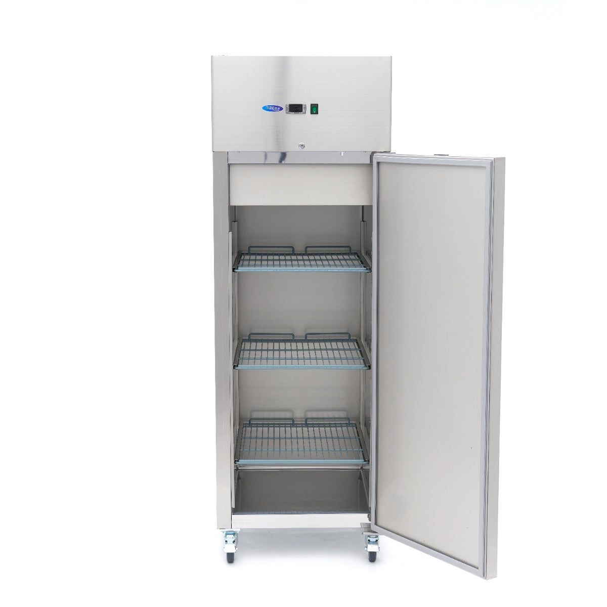 Congélateur - 400 L - 3 étagères réglables - acier inoxydable - sur roulettes