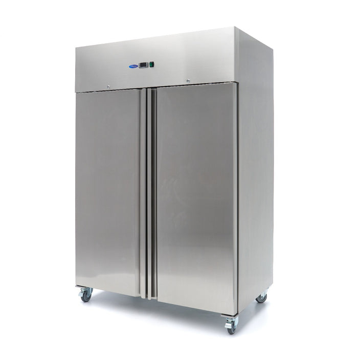 Réfrigérateur - 1200 L - 6 étagères réglables (2/1 GN) - acier inoxydable - sur roulettes