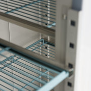 Réfrigérateur 2 portes Maxima en acier inoxydable, 1200 L, 6 étagères réglables, sur roulettes, capacité de 1200 litres.