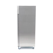 Réfrigérateur Maxima 2 portes en acier inoxydable, 1200 L, 6 étagères réglables, sur roulettes.