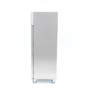 Réfrigérateur Maxima 2 portes en acier inoxydable, 800L, 6 étagères réglables, sur roulettes, design moderne.