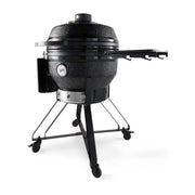 Barbecue Kamado Maxima premium de 26 pouces avec couvercle en céramique et grille en acier, prêt pour la cuisson en extérieur.