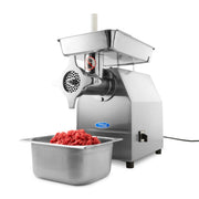 Hachoir à viande Maxima, broyeur robuste pour traiter jusqu'à 320 kg/h, avec lame en acier et design professionnel.