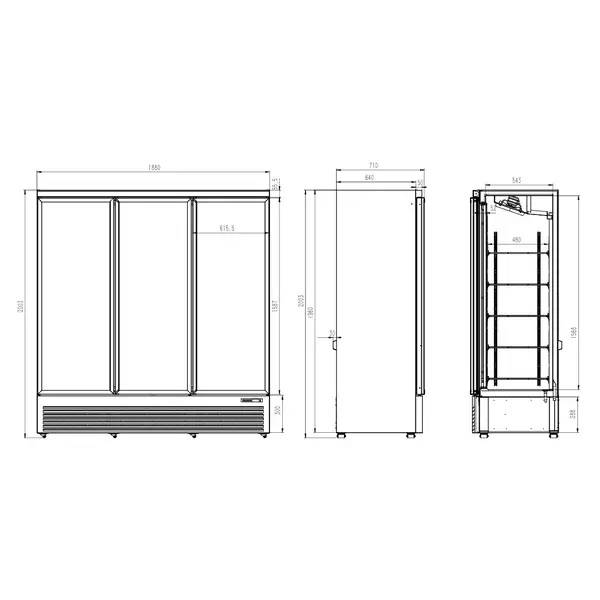 Refrigerator 3 Glass portes - 1530Ltr - Unninox - image 4