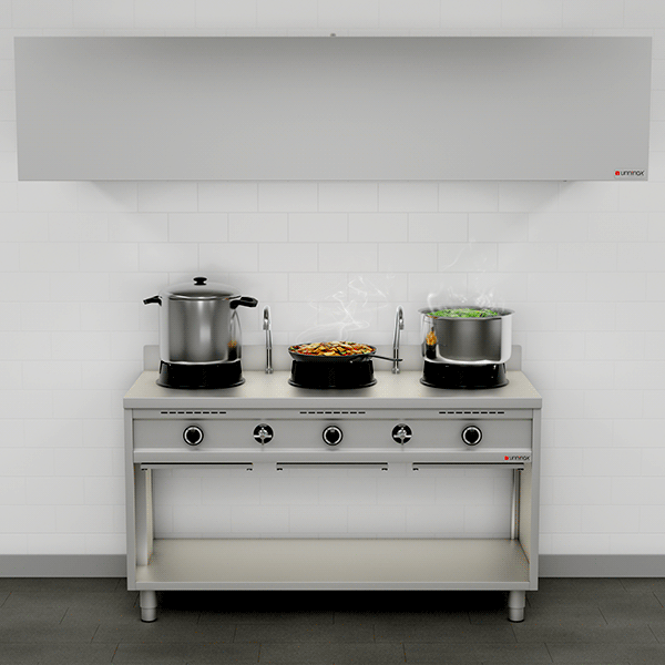 Wokstove | gaz wok stove - 3x15 kW - 3 cooking zone - Unninox - image 7