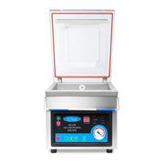Machine à emballer sous vide Maxima avec joint de 26 cm, chambre de 28 x 38,5 x 9 cm, pour emballage alimentaire.