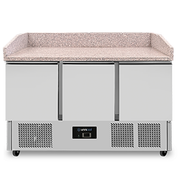 Pizza workbench | 350 L | 3 portes (1/1 GN) | +2 °C to +8 °C - Unninox