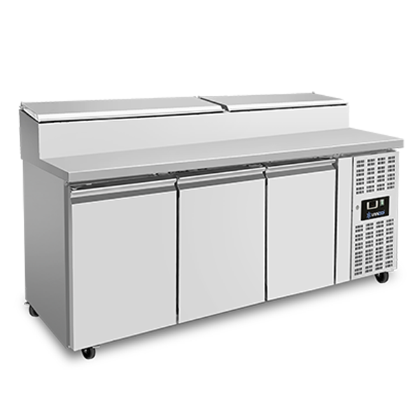 Saladette | 3 portes (1/1 GN) | Top 8× 1/3 GN | +2°C to +8°C | Froid ventilé | Flip Lids - Unninox - image 2