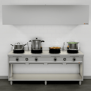 Wokstove | gaz wok stove – 4×15 kW – 4 cooking zone - Unninox - image 7