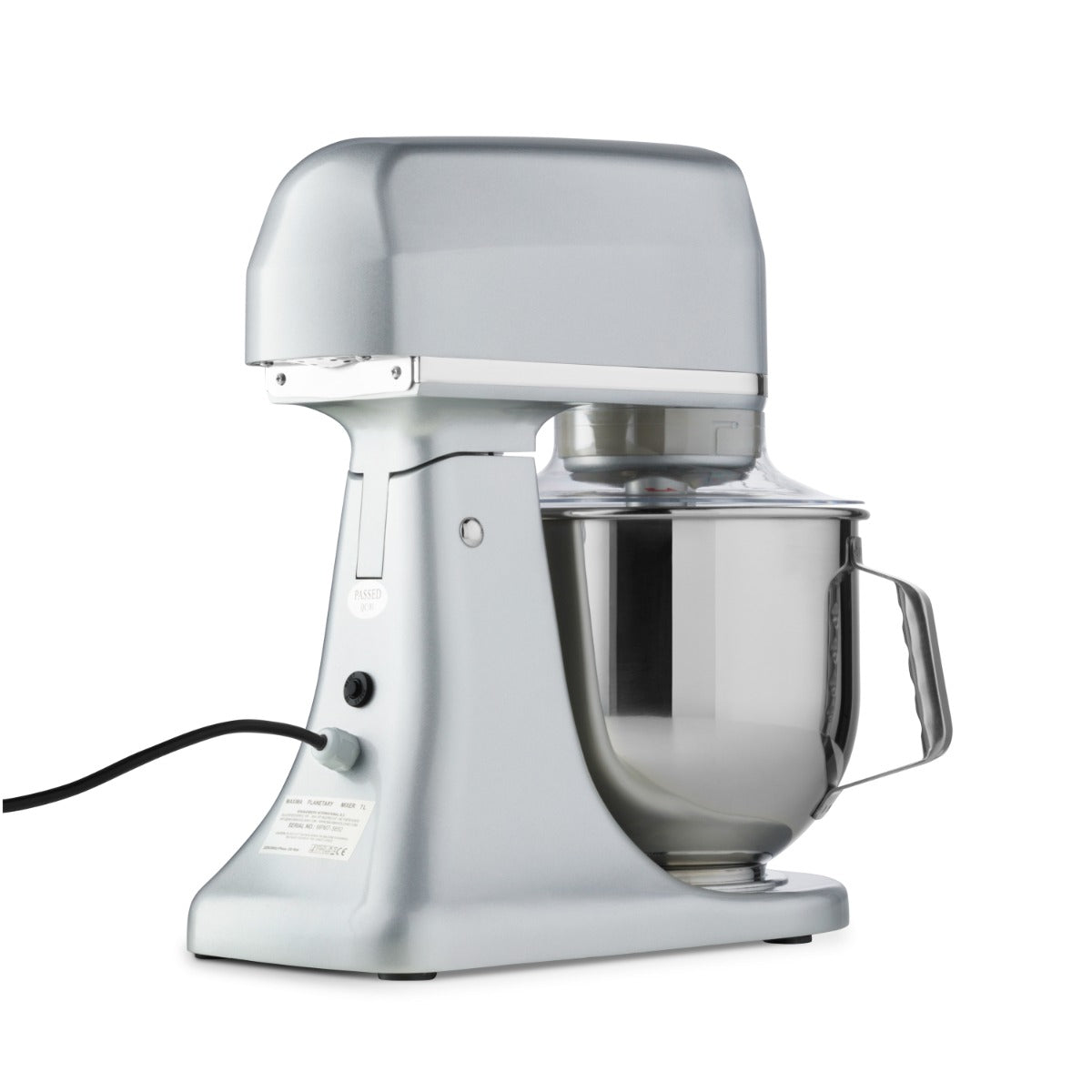 Mixer planétaire - 7 L - jusqu'à 2 kg de pâte - argent