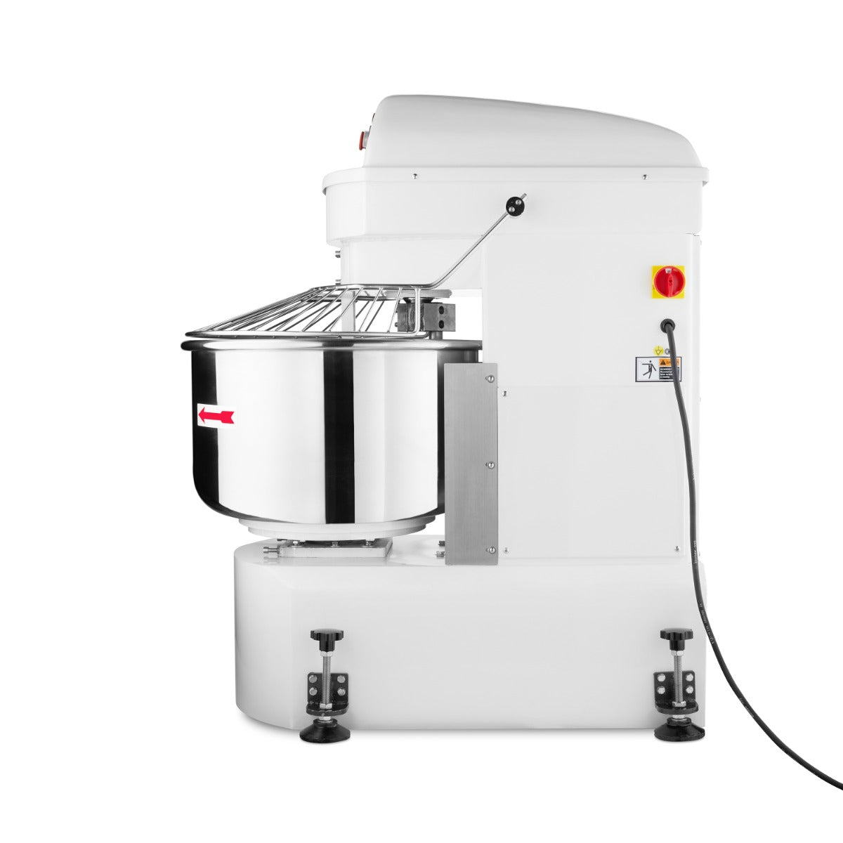 Pétrin à spirale Maxima, machine à pâte 200L, capacité 120kg, 2 vitesses, électrique 400V, en acier inoxydable.