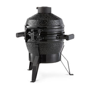 Barbecue Kamado Maxima premium de 13 pouces, en céramique noire pour cuisson à haute température en extérieur.