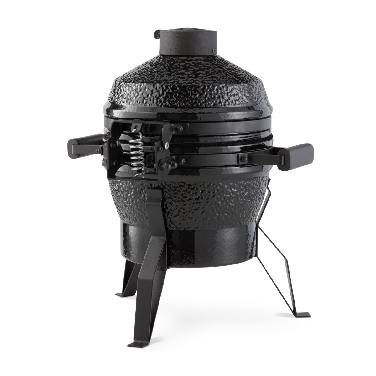 Barbecue Kamado Maxima premium de 13 pouces, en céramique noire pour cuisson à haute température en extérieur.