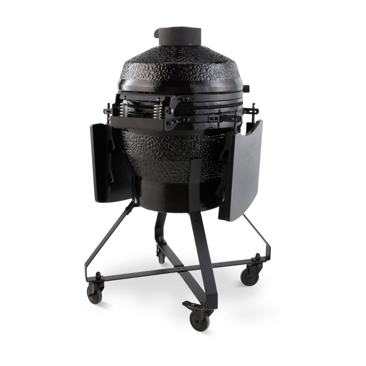 Gril kamado Maxima de 18 pouces, barbecue en céramique premium avec couvercle, poignées en acier, prêt à cuisiner.