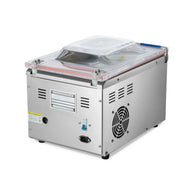 Machine à emballer sous vide Maxima, joint de 26 cm, chambre W28 x D38,5 x H9 cm pour emballage alimentaire.