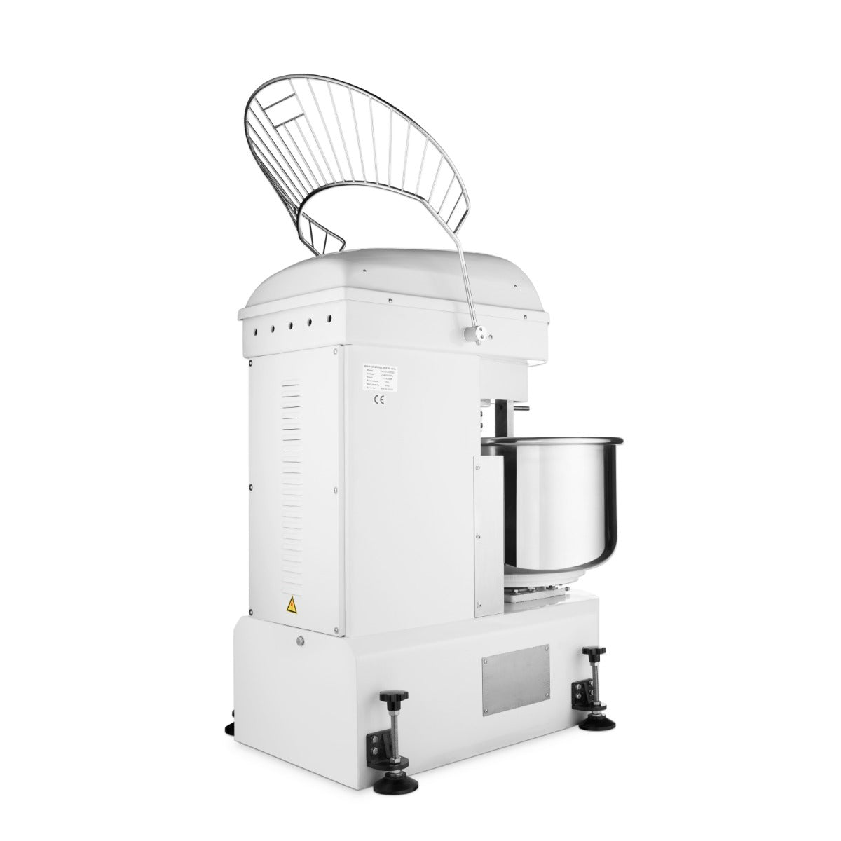 Pétrin à spirale Maxima, machine à pâte de 130 L, capable de pétrir 80 kg de pâte, avec 2 vitesses, en vue de face.