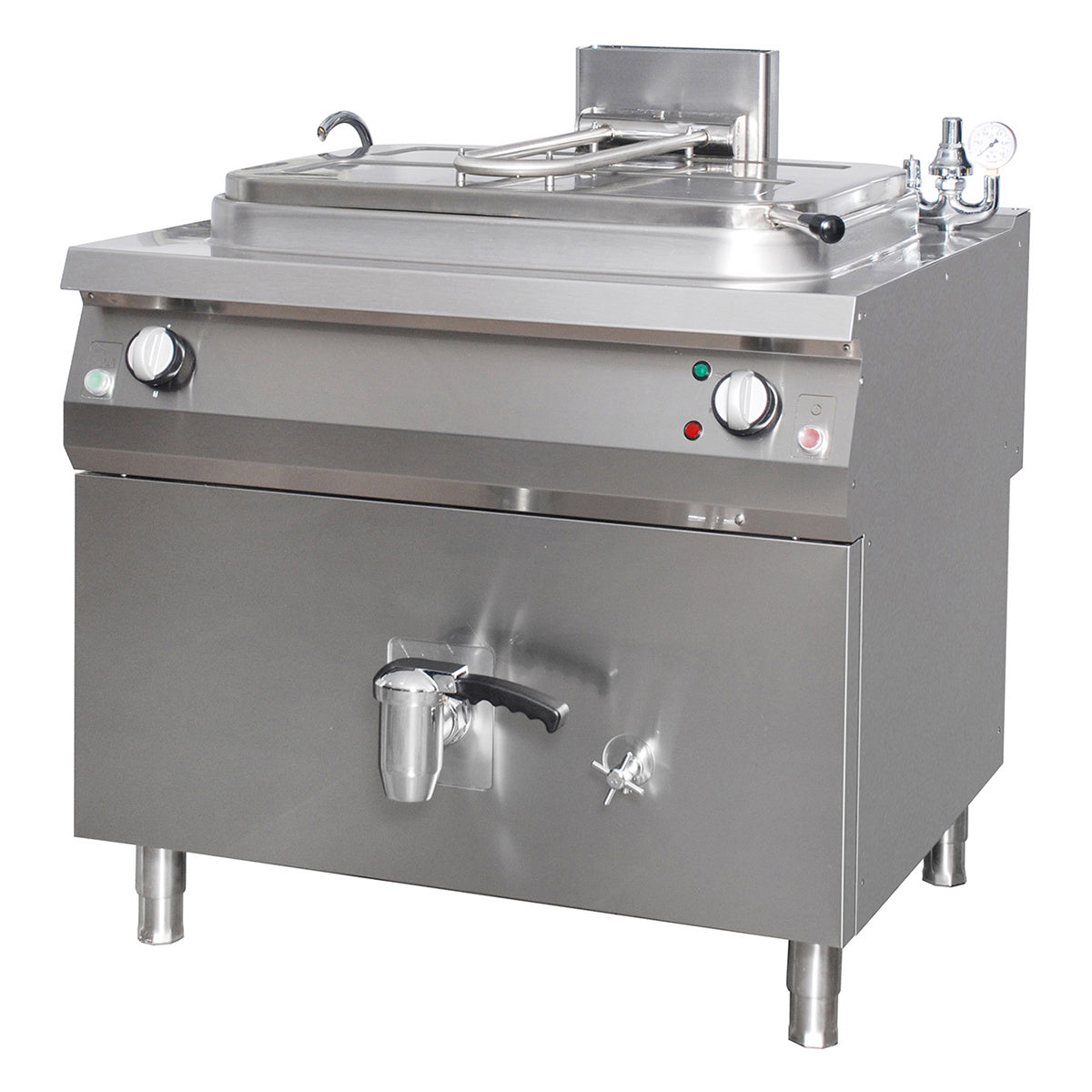 Marmite en acier pour cuisson indirecte, 265L, profondeur 90cm, gaz, ligne de cuisson 900 Maxima, modèle Premium.