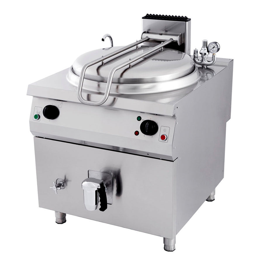 Marmite à gaz Maxima Premium de 160L, ligne de cuisson 900, profondeur 90 cm, conçue pour cuisson indirecte.
