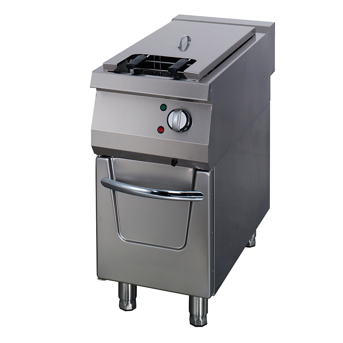 Friteuse électrique Maxima de 22 L avec robinet de vidange, ligne de cuisson 900, profondeur 90 cm, unité simple.