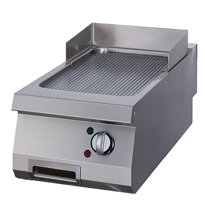 Plaque de gril électrique Maxima, ligne de cuisson 900, rainurée, unité simple, profondeur 90 cm, surface de cuisson.