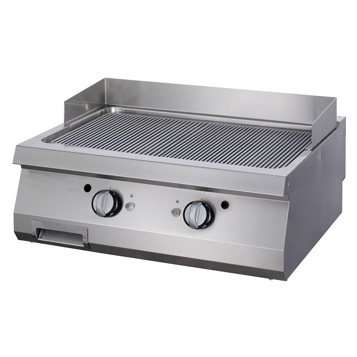 Plaque de gril chrome rainuré pour ligne de cuisson 900 Maxima, unité double, profondeur 90 cm, adaptée au gaz.