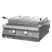 Premium lava stone grill - double unit - 90 cm deep - gas