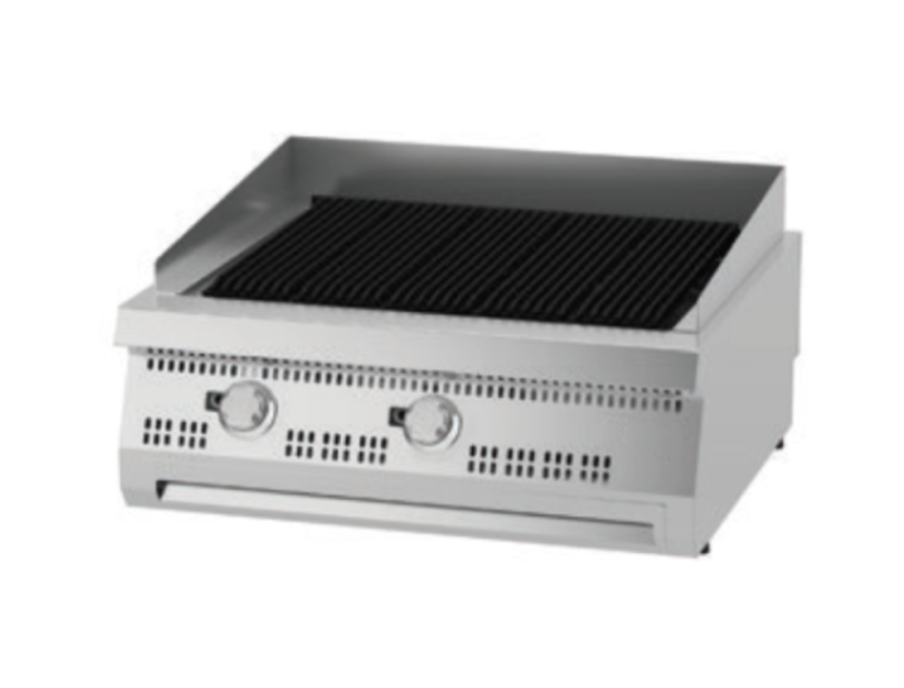 Premium chargrill - 2 zones - double unit - 90 cm deep - gas