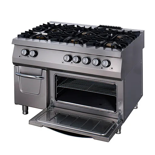 Premium cuisinière - 6 brûleurs - unité triple - profondeur 90 cm - gaz incl four électrique