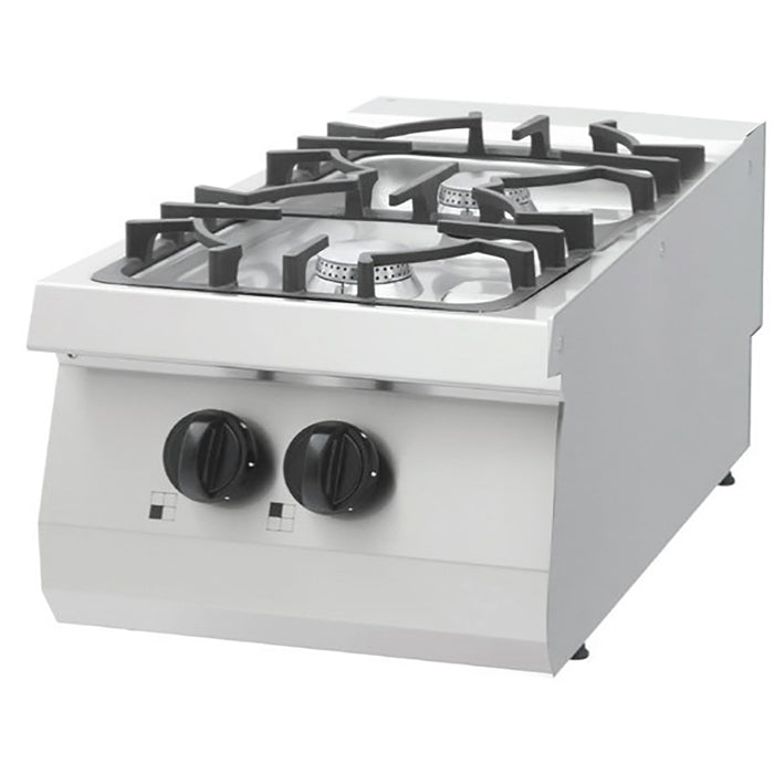 Heavy Duty cuisinière - 2 brûleurs - unité simple - profondeur 70 cm - 13,5 kW - gaz