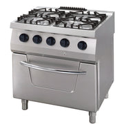 Heavy Duty cuisinière - 4 brûleurs - unité double - profondeur 70 cm - 30 kW - gaz incl four électrique
