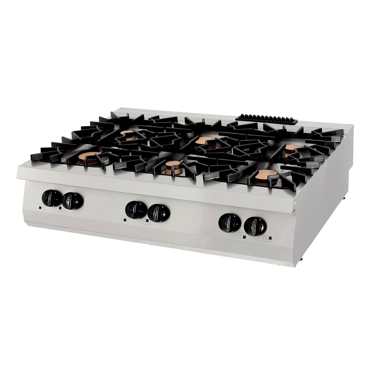 Cuisinière premium Maxima Ligne de cuisson 900 avec 6 brûleurs gaz, unité triple, profondeur 90 cm, pour cuisine moderne