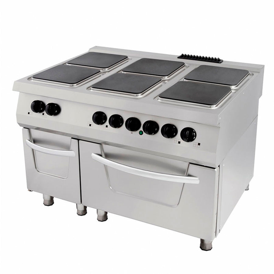 Cuisinière électrique Maxima Ligne de cuisson 900, 6 brûleurs, unité triple, profondeur 90 cm avec four intégré, modèle Premium.