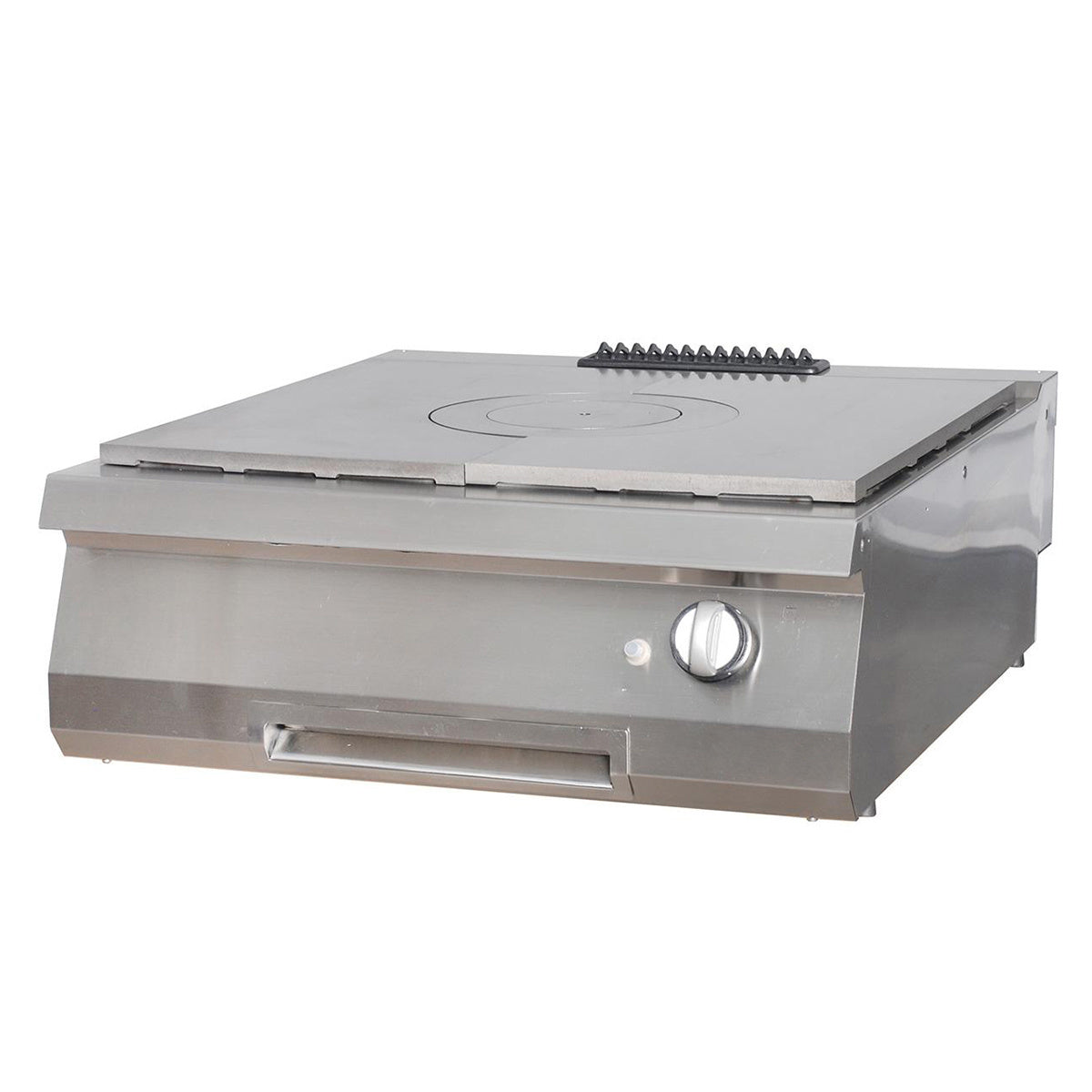 Premium solid top hotplate - 1 burner - double unit - 90 cm deep - gas