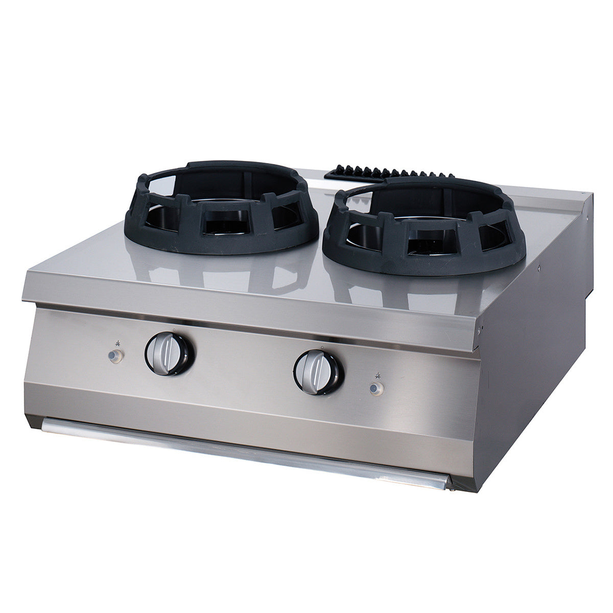 Cuiseur wok premium Maxima avec deux anneaux de cuisson de 28,5 cm pour ligne de cuisson gaz 900, unité double, profondeur 90 cm.
