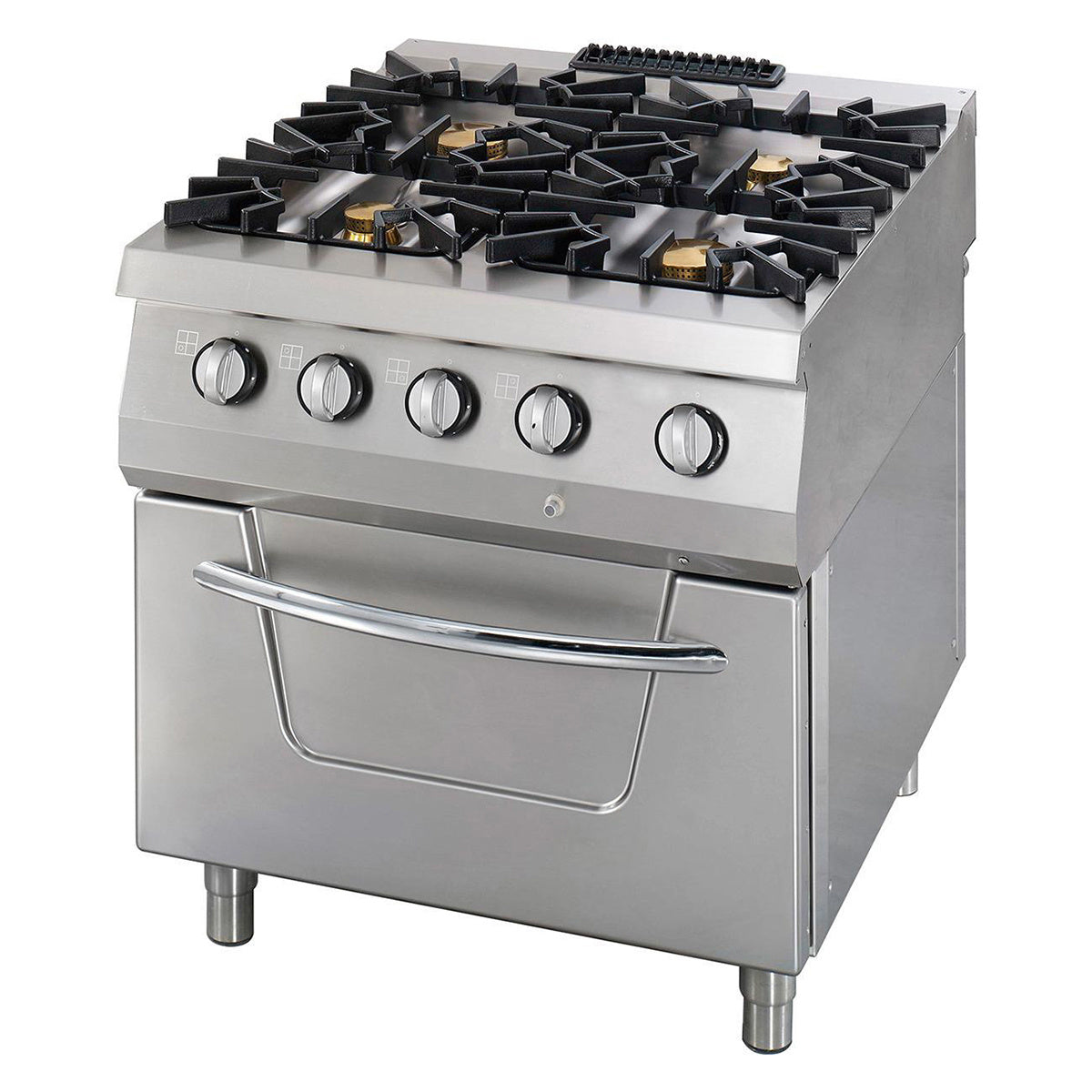 Cuisinière premium Maxima Ligne de cuisson 900 avec 4 brûleurs gaz, unité double, profondeur 90 cm, moderne et élégante.
