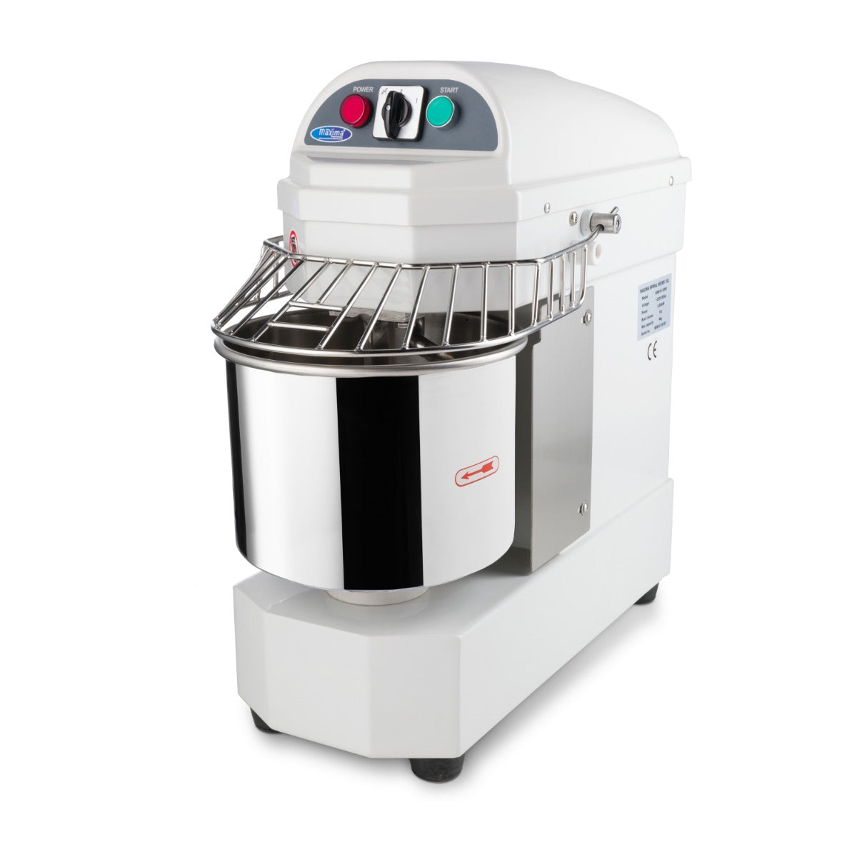 Pétrin à spirale Maxima de 10L pour pétrir 6 kg de pâte, machine à pâte robuste avec bol en acier inoxydable.