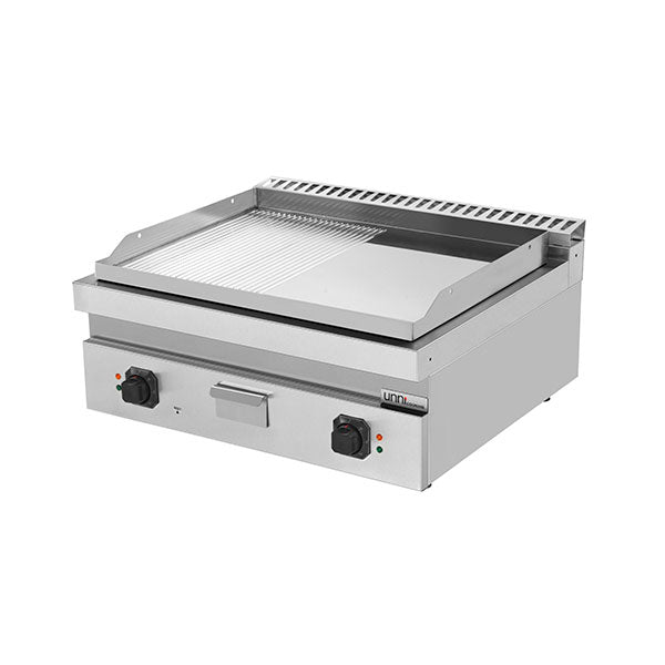 électrique Griddle – 1/2 Smooth + 1/2 Grooved CHROME – E70GP20B+GSC - Unninox - image 2