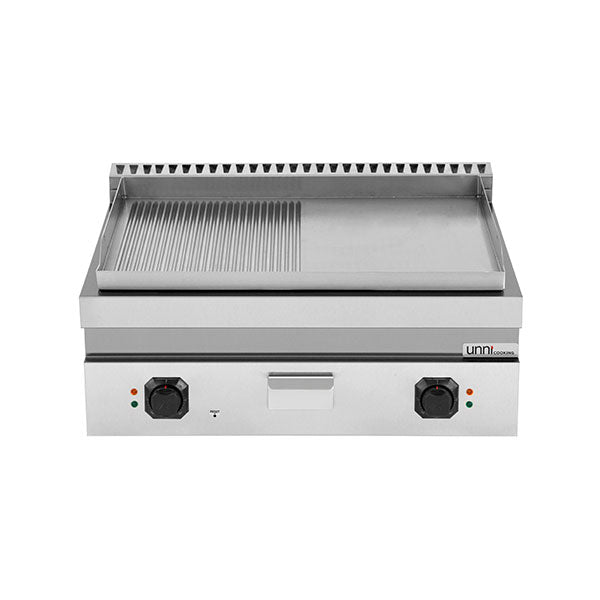 électrique Griddle – 1/2 Smooth + 1/2 Grooved CHROME – E70GP20B+GSC - Unninox - image 3