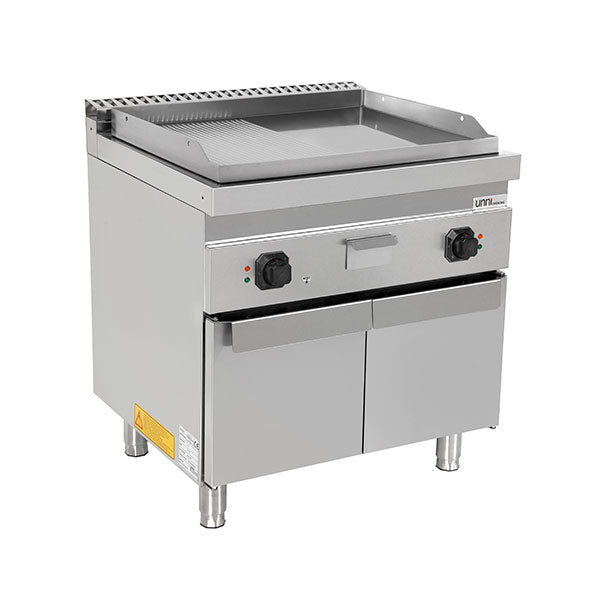 électrique Griddle – 1/2 Smooth + 1/2 Grooved CHROME - Unninox