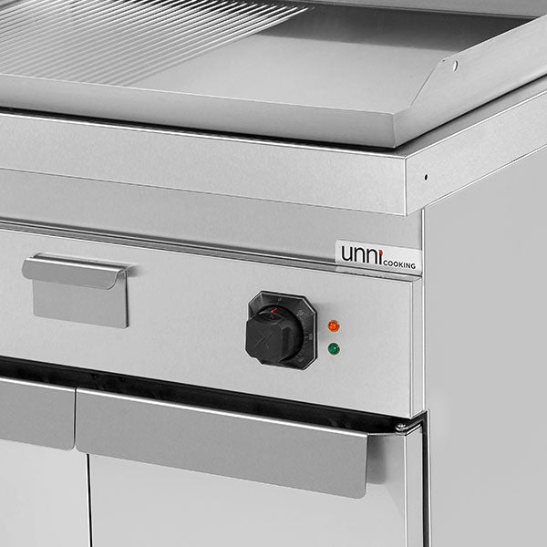 électrique Griddle – 1/2 Smooth + 1/2 Grooved CHROME - Unninox - image 4